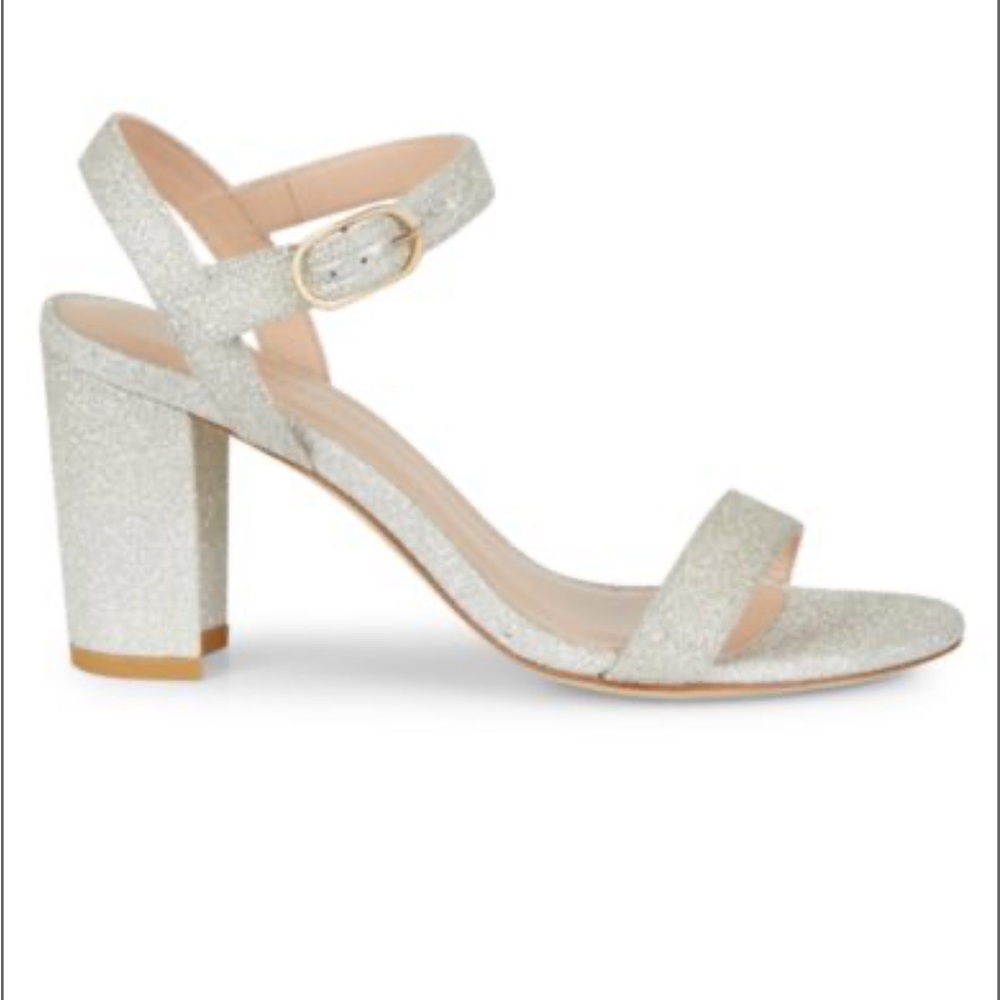 Stuart Weitzman Glitter Block Sandal Heel. Size 6 - image 1